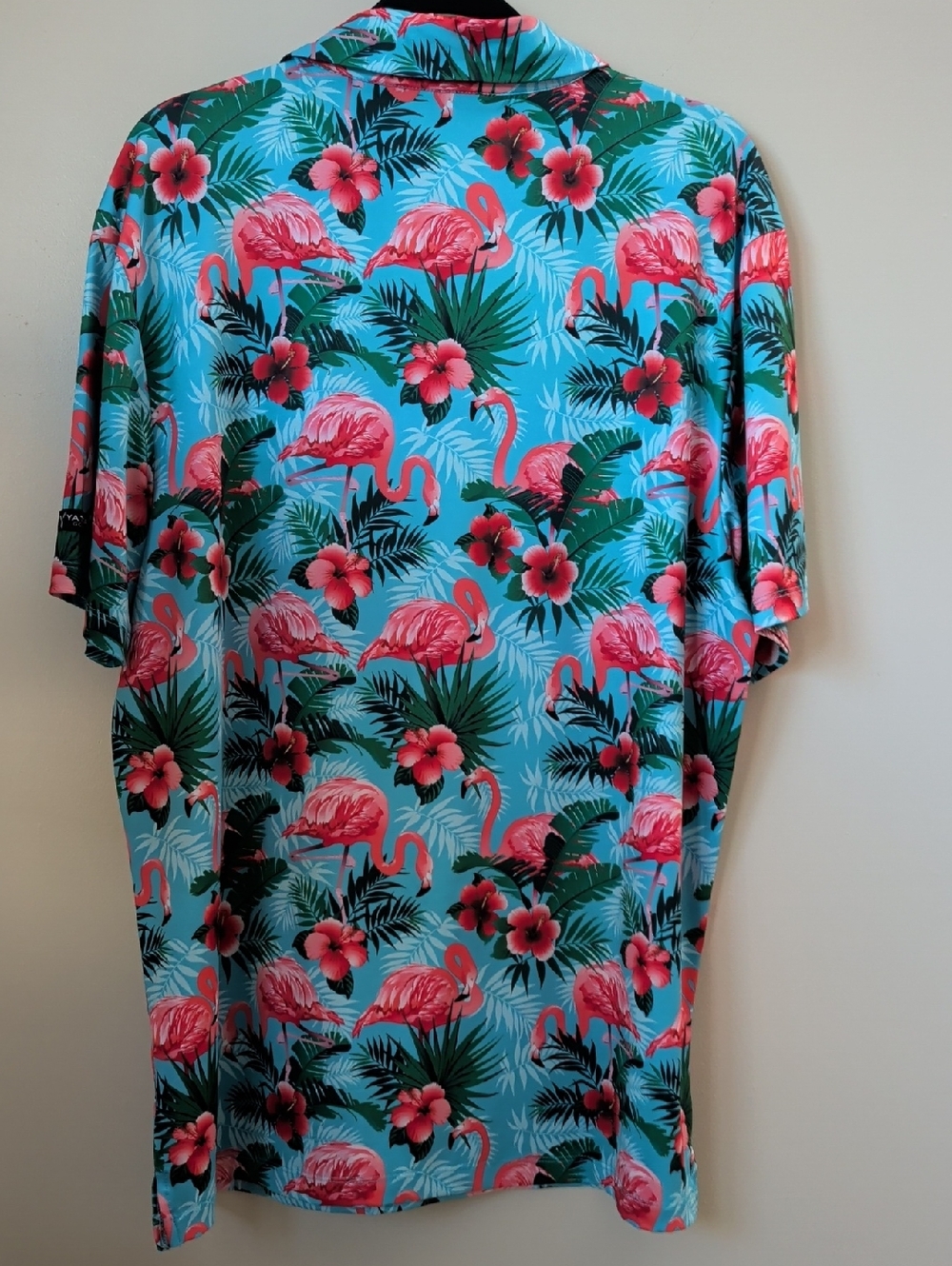 Yatta Golf Tropical Flamingo Polo Shirt XL Performance Golf Shirt - Picture 3 of 5